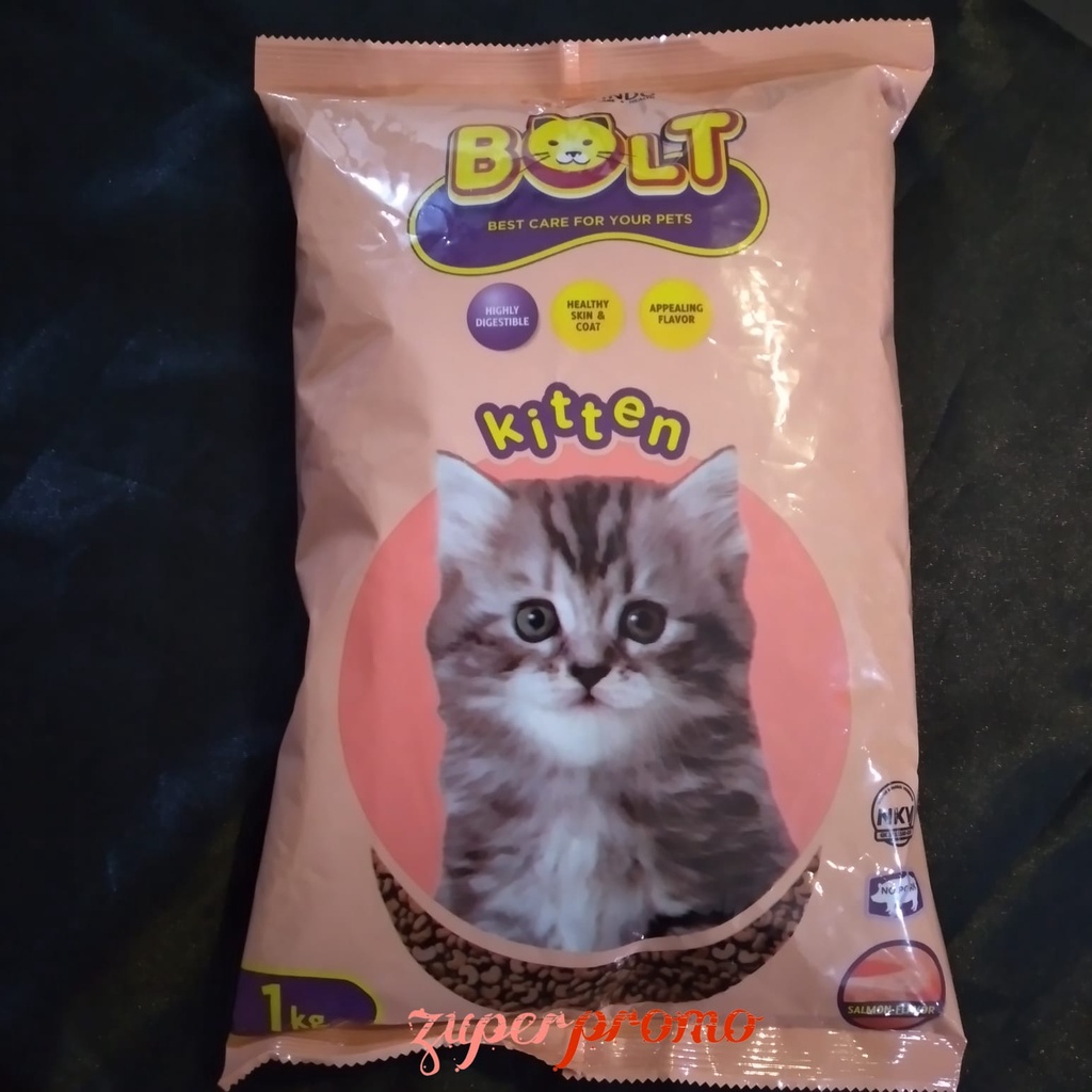 Bolt Kitten Fresh Pack 1kg / Bolt Kitten Rasa Salmon / Makanan Anak Kucing