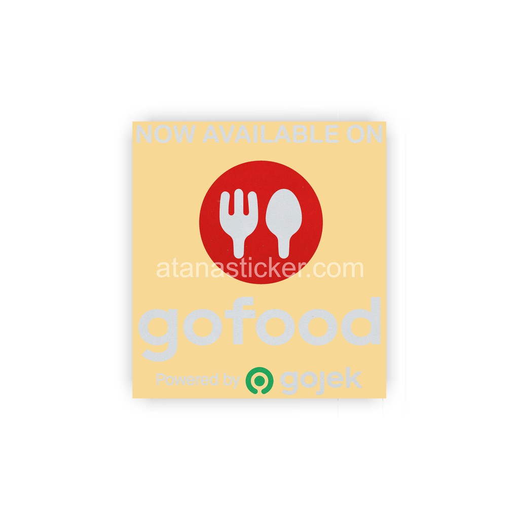 Stiker Cutting Reflective Available GoFood by Gojek Square 30 x 30 cm