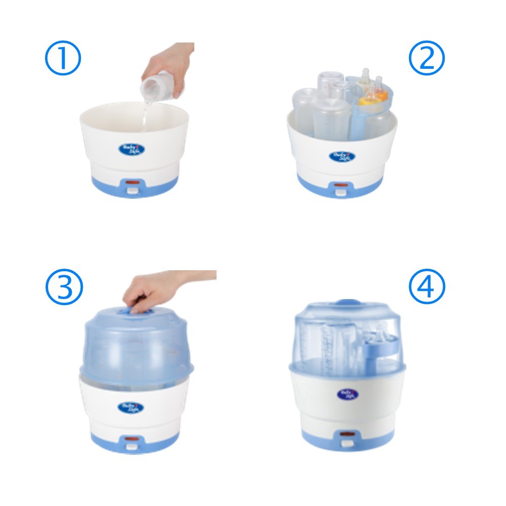 Baby Safe 6 Bottle Express Steam Sterilizer LB317 - Alat Penghangat Susu - Mesin steril perlengkapan bayi