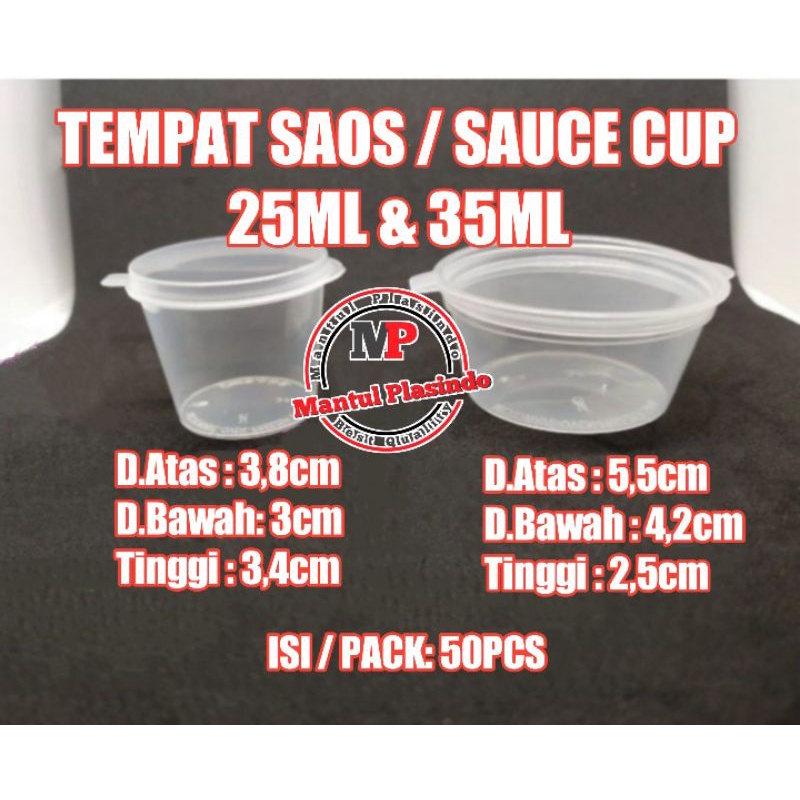 isi 50pcs Thinwal Sauce Cup 25 &amp; 35ml / Tempat Saos