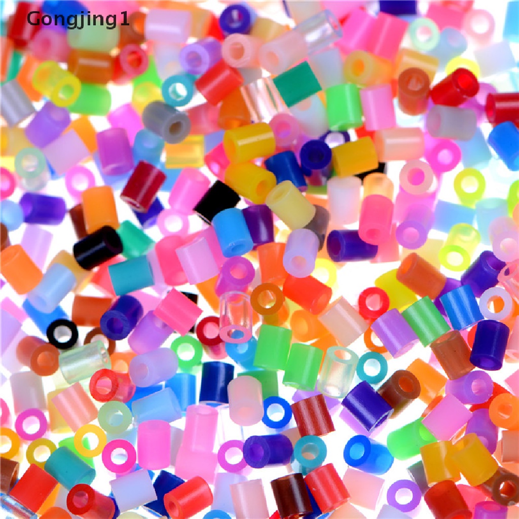 Gongjing1 1000pcs / Set Manik-Manik HAMA / PERLER 2.6mm Warna Campur Untuk Kerajinan Tangan Anak DIY