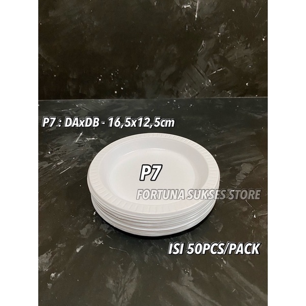 ISI 50pcs - Piring Plastik Ukuran 7 - Piring P7 - Piring Ulang Tahun P7