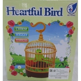 Mainan Burung Sangkar Medium Heartful Bird Bunyi Gerak Lucu