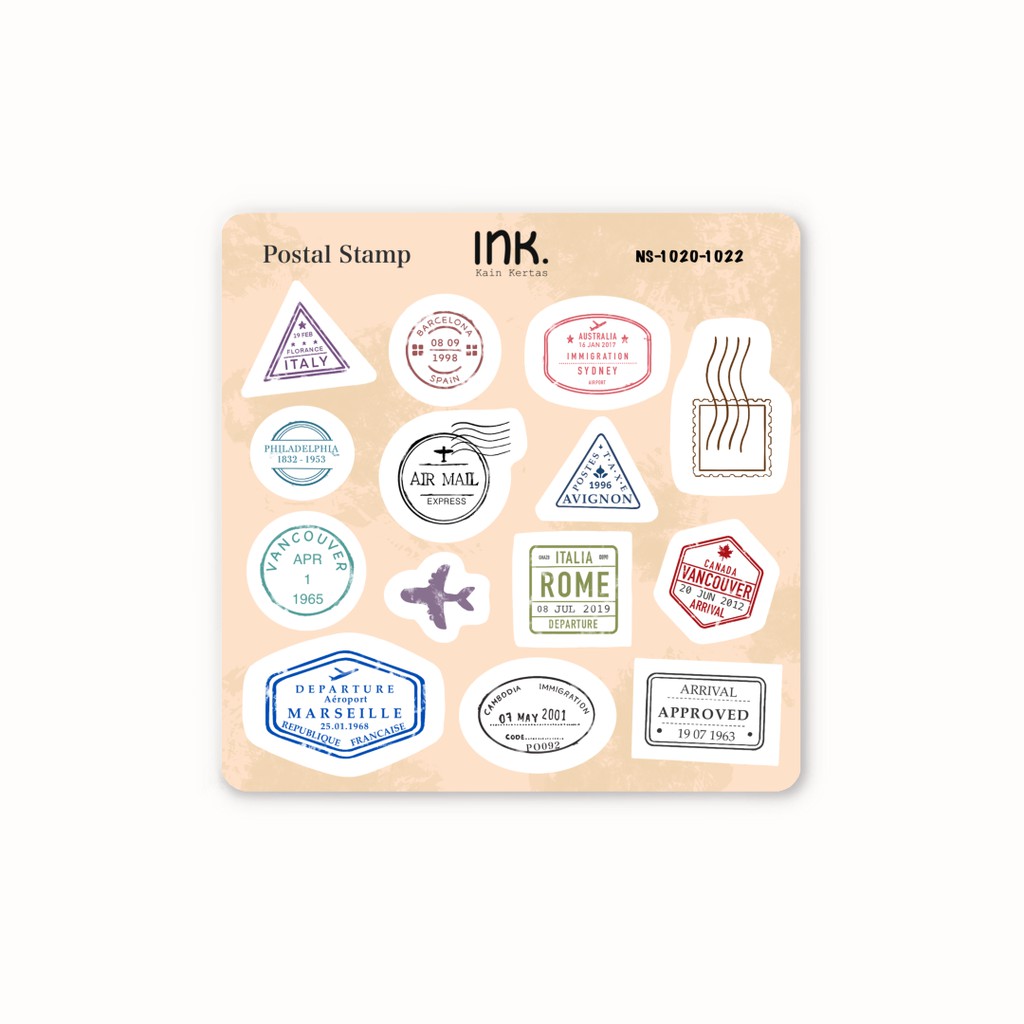 

Postal Stamp Sticker - Stiker Journaling dan Decor Vintage (NS-1020-1022)