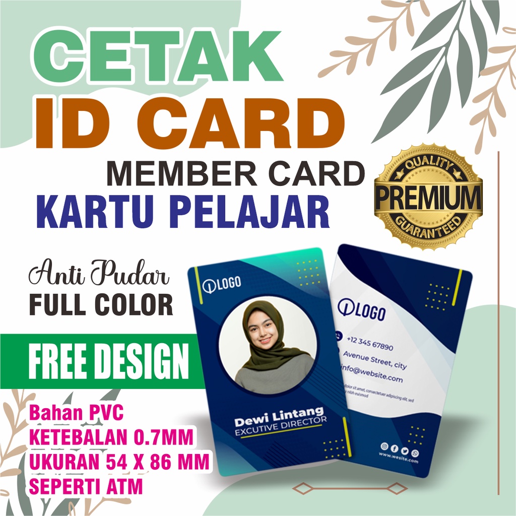 

Cetak ID Card PVC Premium Kartu Member Kartu Anggota Pelajar BISA SATUAN