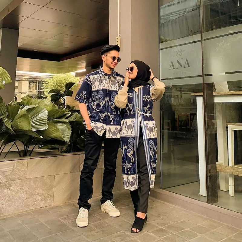 baju couple tenun blangket ethnic endek premium motif sumba