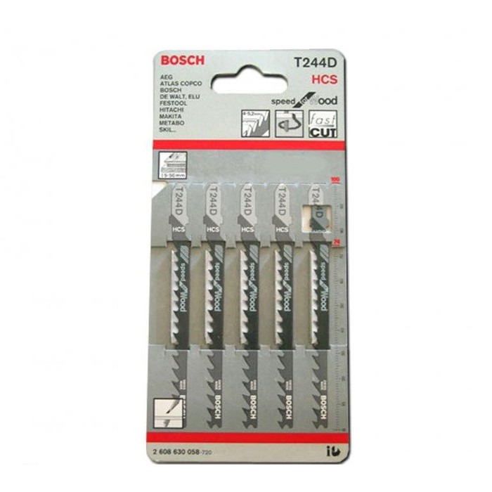 Bosch Mata Jigsaw/Mata Gergaji T244D Bosch Untuk Kayu melengkung (Per Pack)