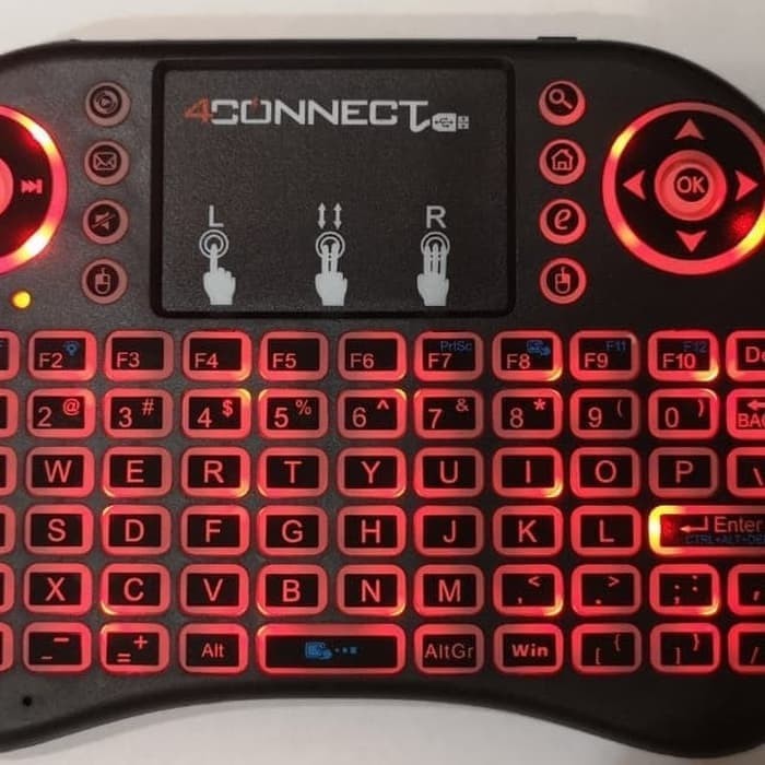 4Connect i8 RGB Wireless Mini Keyboard with TouchPad &amp; Air Mouse By EM