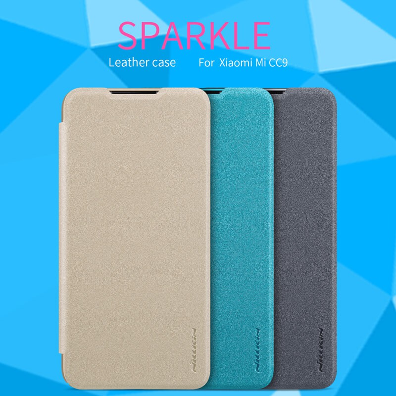 Case XIAOMI CC9 Leather Flip Cover NILLKIN Sparkle Hardcase