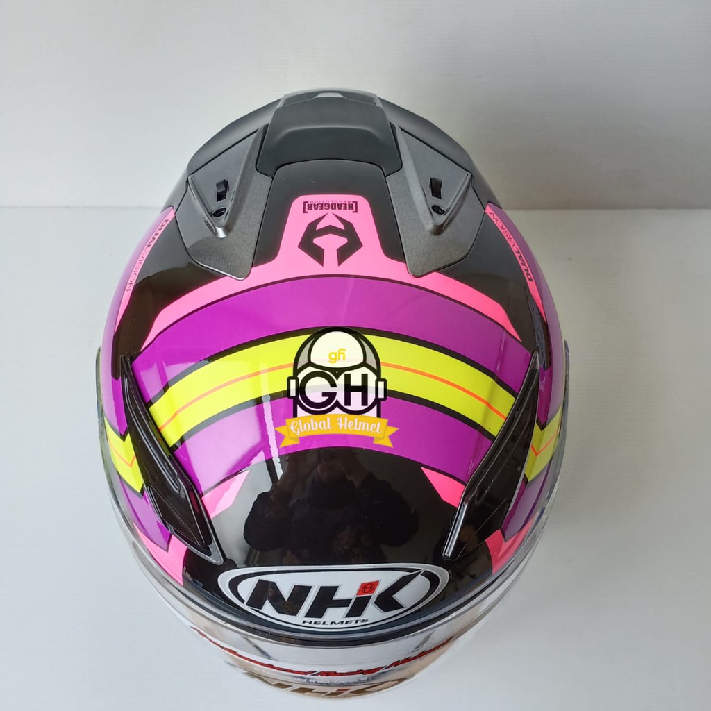 HELM NHK R1 XINOID NHK R-1 XINOID BLACK PURPLE YELLOW DOUBLE VISOR