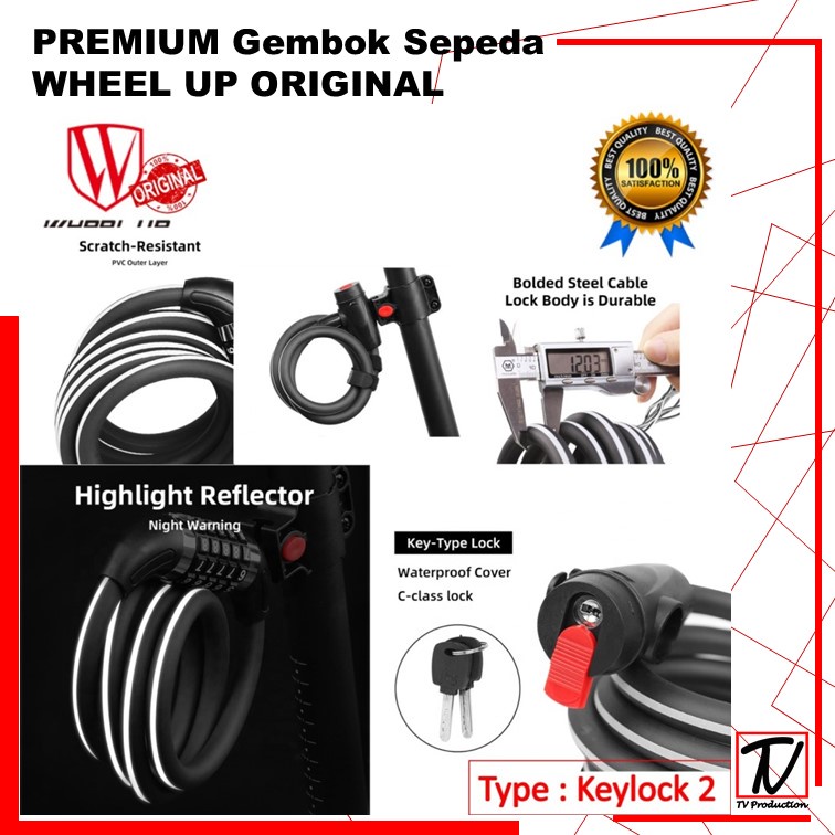 MURAH Gembok Sepeda Kabel 0.9m - 1.2m