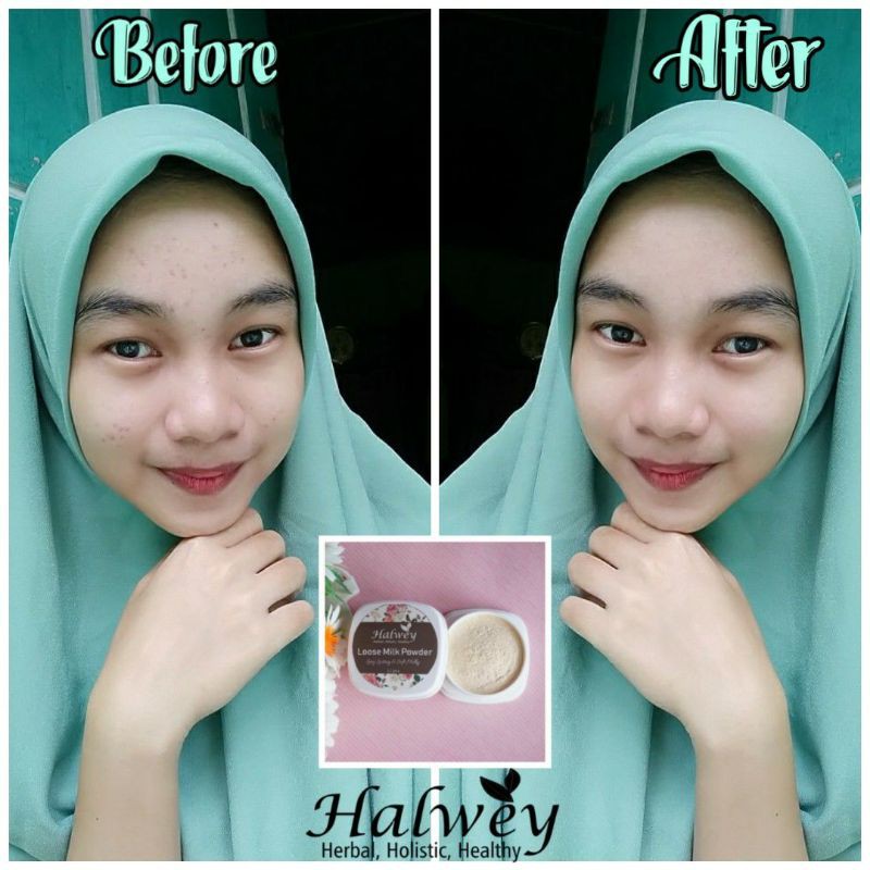 Bedak tabur skincare halwey