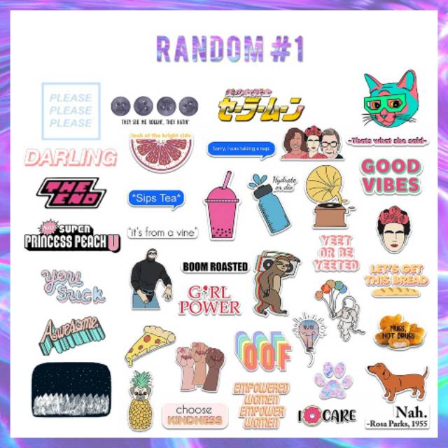 

TUMBLR STICKER Random #1 Pack untuk case hp DIY scrapbook bujo journal sticker (30 - 40 pcs)