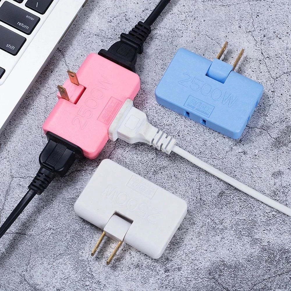 Adapter Konverter Charger AC 3 In 1 Mini Portable Rotasi 180 Derajat Adjustable Bahan ABS