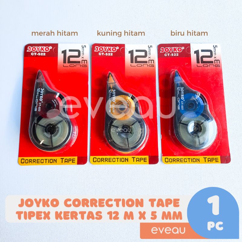 

Correction Tape Pita Koreksi Tipex Kertas Joyko CT-522 12m x 5mm