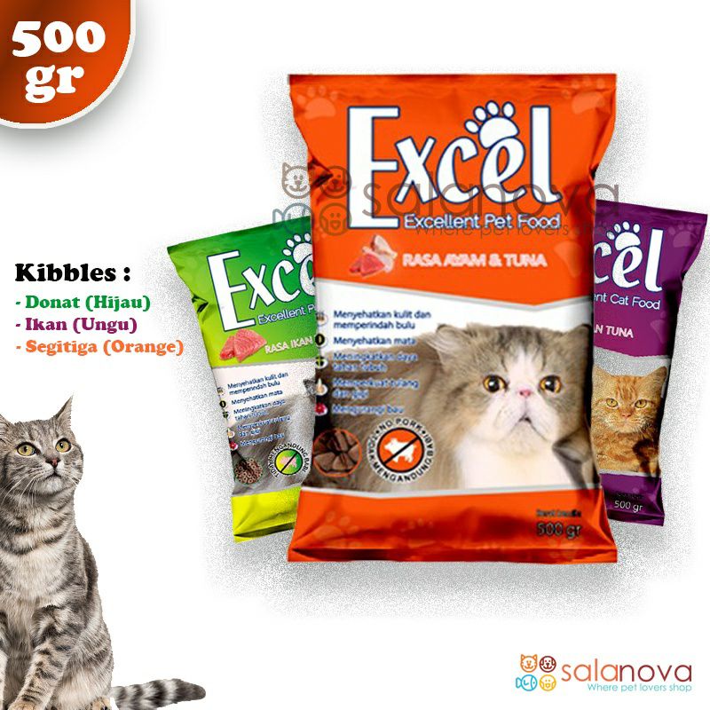 excel makanan kucing 500 gram