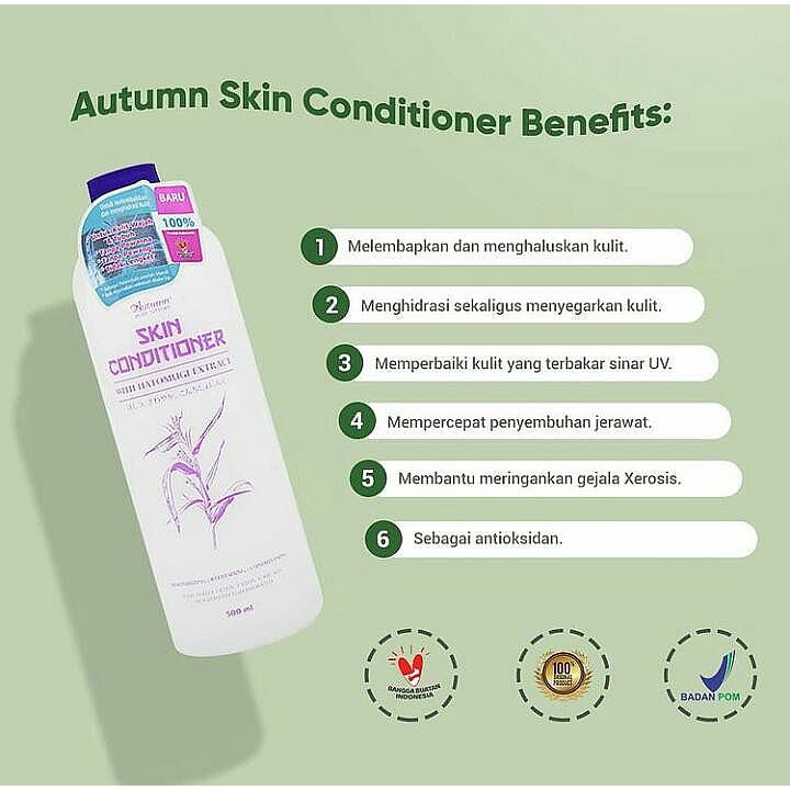 Qeila - Autumn Skin Conditioner with Hatomugi Extract l Autumn with Cantella Asiatica Extract (Cica) 500ML l Free botol spray