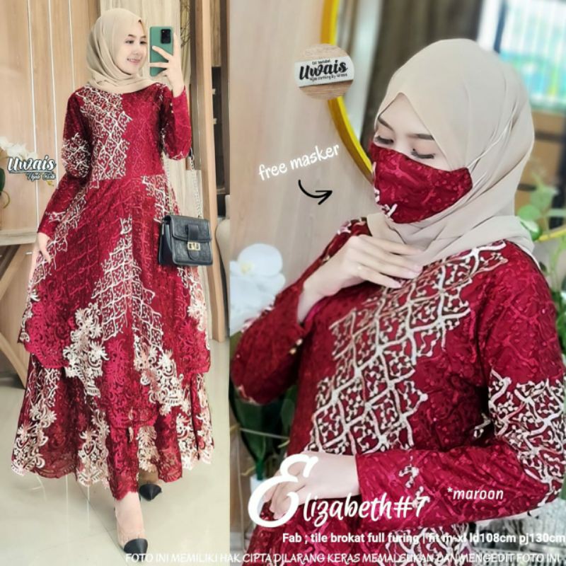 Gamis Brokat Elizabeth #7 || Ori By Uwais