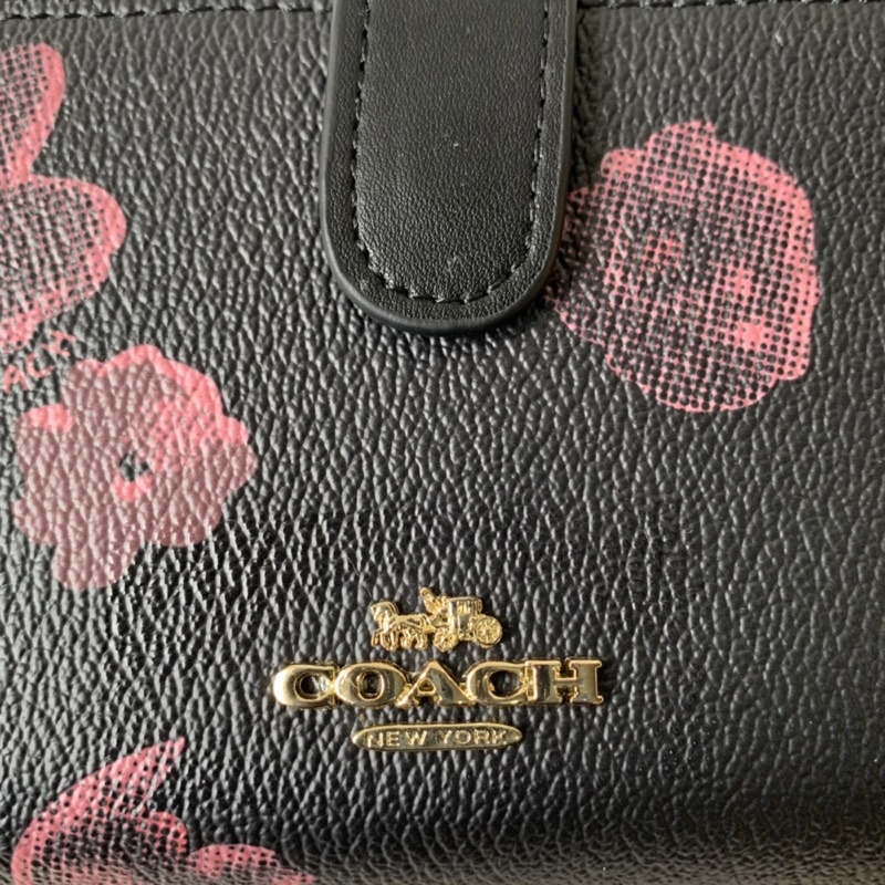 COACH MEDIUM CORNER ZIP WALLET WITH HALFTONE FLORAL PRINT (F39127)