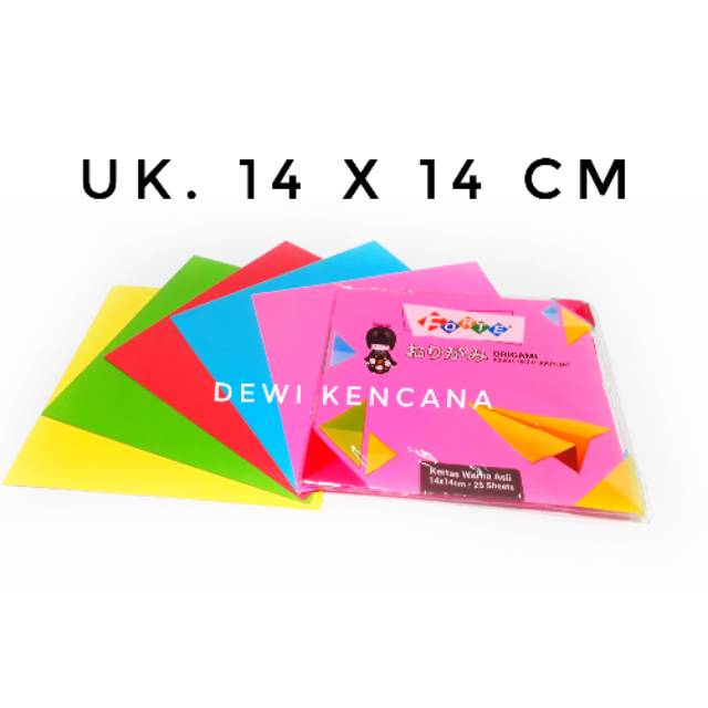 Jual Kertas Origami Kertas Lipat Warna Bolak Balik 14x14cm Merk Forte