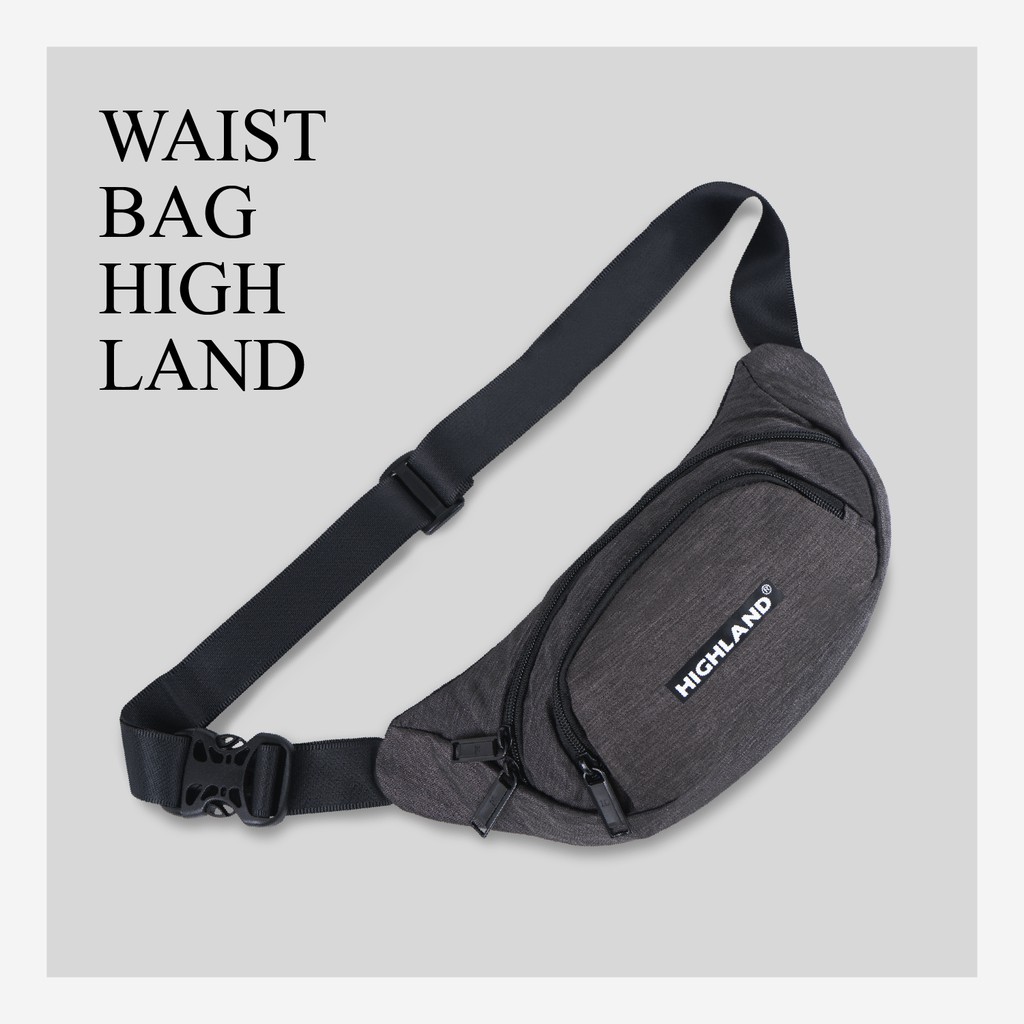 HIGHLAND - Tas Selempang Pria Waistbag Fashion Cowok Ori Import - Goldiesbags