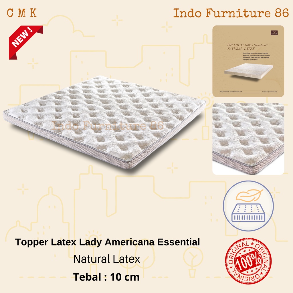 FREE ONGKIR - Topper Latex LADY AMERICANA ESSENTIALS / Toper Latex / Kasur Latex / Topper / Topper M