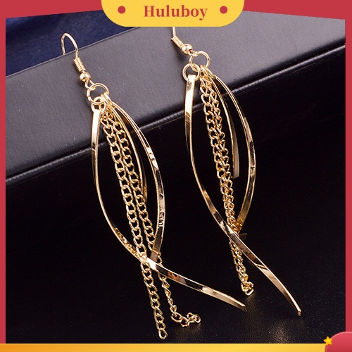 Hu Hu Hu Hu Hu Alat Bantu Pasang Kacamata♡ Anting Kait Gantung Panjang Bahan Alloy Aksen Rumbai Gaya Vintage / Elegan Untuk Wanita