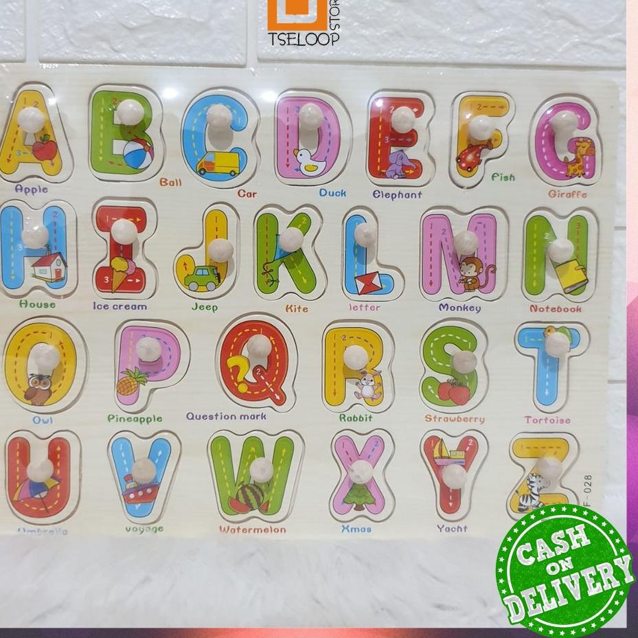 

[PRODUK AHQBR] OFM-M67-68 Mainan Edukasi Anak Puzzle Kayu Knob Background Bergambar | Wooden Toys Mainan Balok Kayu HKM