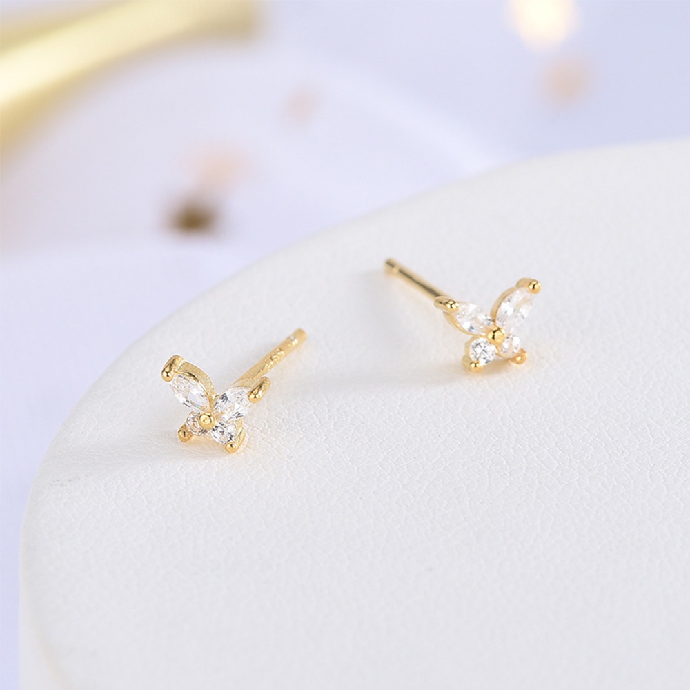 Needway  Gifts Butterfly Earrings Women Women Jewelry Stud Earrings Engagement Parties Rhinestone Delicate Temperament Girls Cubic Zirconia