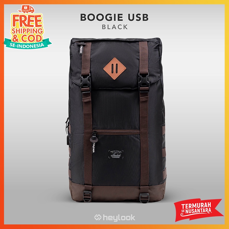 [BISA COD] Tas Ransel Laptop Boogie Size Besar Muat Banyak Pria Wanita Tas Kuliah Kerja Sekolah