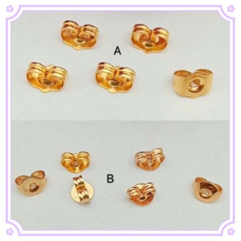 set sumbat anting/bagian belakang bahan lapis emas harga perpcs