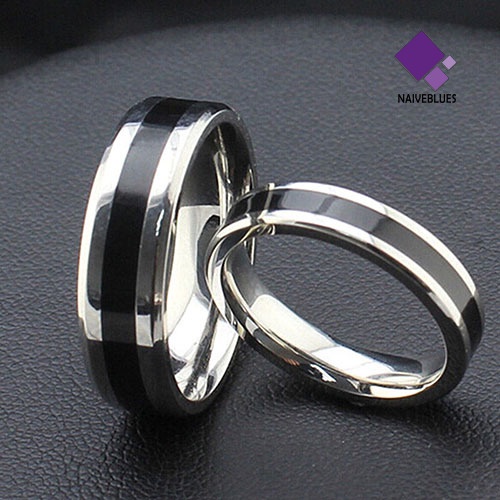 Cincin Bahan Stainless Steel Warna Hitam Untuk Pria Dan Wanita