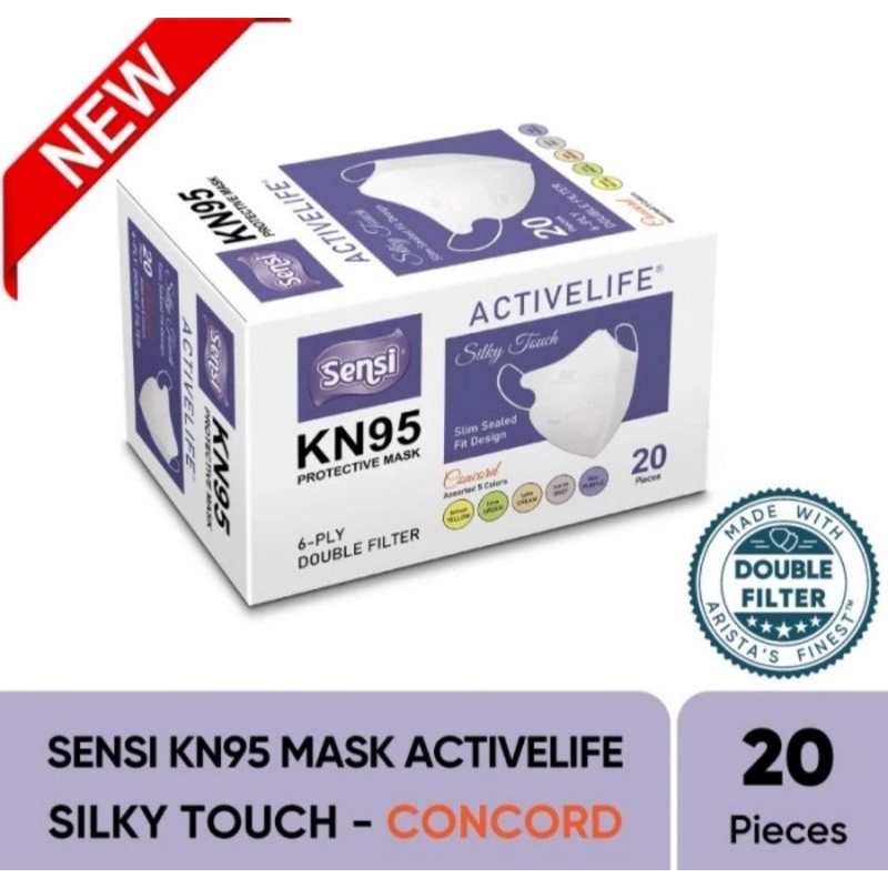 SENSI KN95 MASK ACTIVELIFE CLASSY SILKY TOUCH 6 PLY 20 PCS