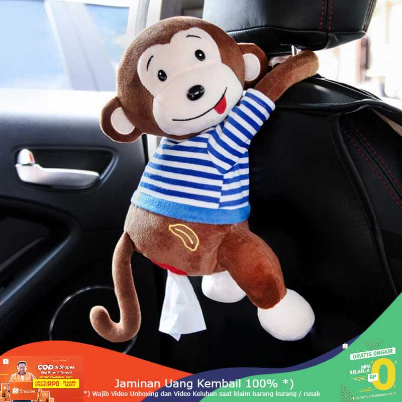 (BISA COD) RVOSTR EAFC Tempat Tisu Mobil Cartoon Monkey Car Hanging Tissue Box - EA315