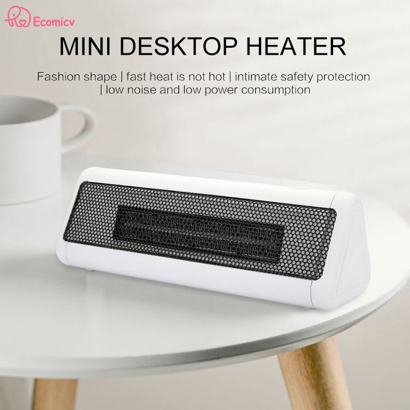 Eco Small Ceramic Quiet Electric Heater Portable With Overheat Protection For Desk Office Bedroom