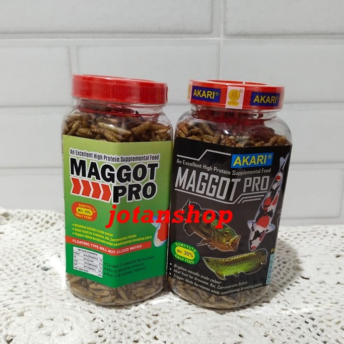 MAGGOT PRO 130GR PAKAN MAKANAN IKAN HIAS KOI LOUHAN ARWANA PREDATOR ULAT KERING