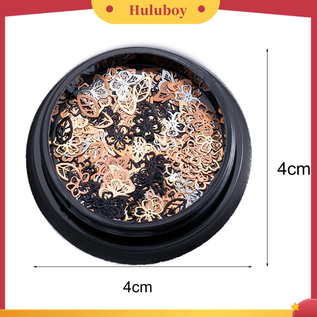 Huluboy Huluboy♡ 120pcs / Kotak Payet Logam Desain Kepingan Salju Hollow Tema Halloween Untuk Dekorasi Manicure Wanita