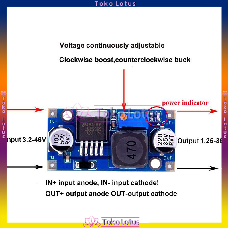 [Pengiriman Cepat] LM2596 LM2596S DC-DC Step Down Module BUCK REGULATOR