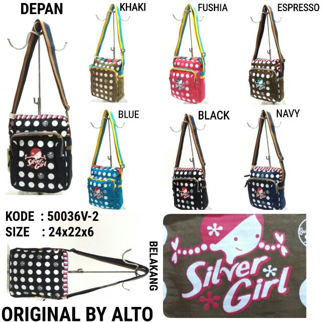 Tas selempang perempuan silver girl 50036V-2 by alto termurah