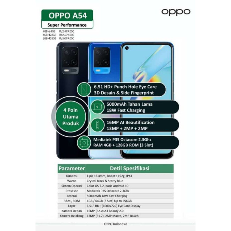 HP OPPO A54 RAM 6/128GB