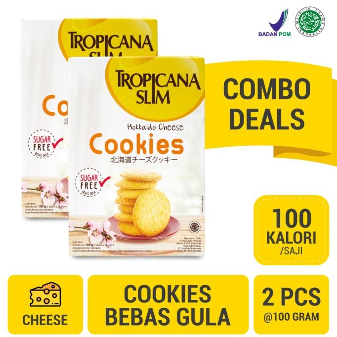 

Diskon Twin Pack: Tropicana Slim Hokkaido Cheese Cookies (5 Sch) - Sugar FREE Diskon