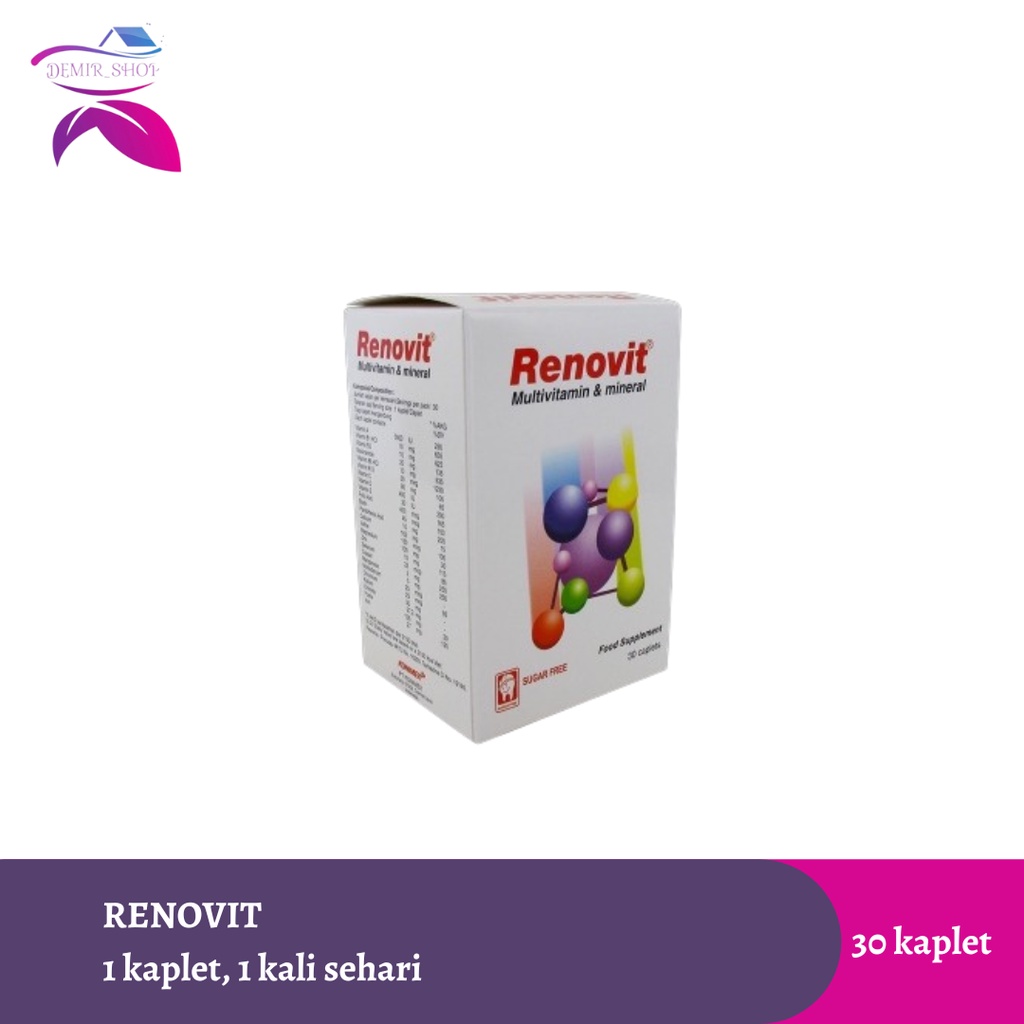 Renovit Multivitamin &amp; Mineral Botol 30 Kaplet Kandungan Lengkap untuk Sehat