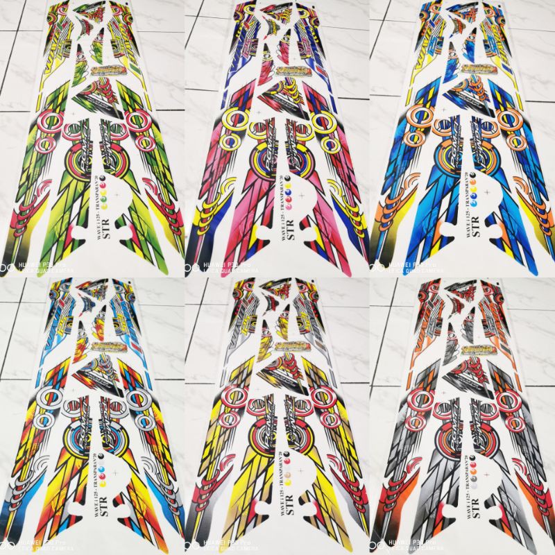 (BISA COD) STRIPING STIKER LIS VARIASI THAILAND MOTOR HONDA SUPRA X 125 MOTIF WAVE i 125 TRANSPARAN 