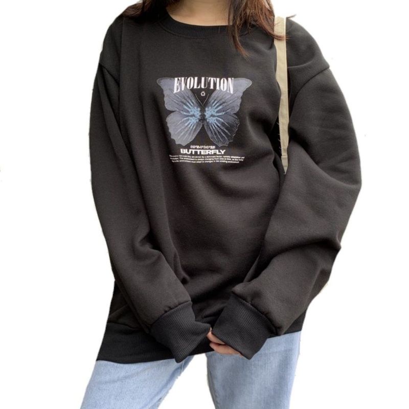 SWEATER HITAM | SWEATER KUPU-KUPU | SWEATER BUTTERFLY | HOODIE KEREN | HOODIE VIRAL |  SWEATER COWOK