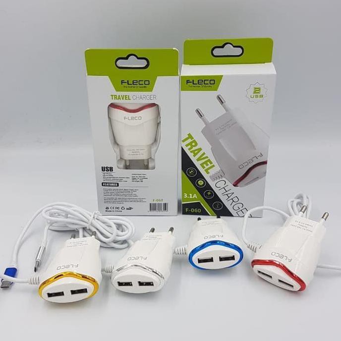 TRAVEL CHARGER XIAOMI CASAN FLECO F-060 2USB+1kabel micro usb 3.1A real capacity SAMSUNG OPPO VIVO