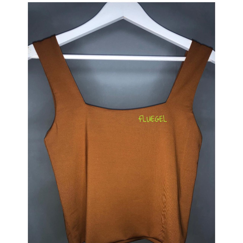 Fluegel Long Mia Crop Top Korea Fashion Atasan Wanita Tank Top Crop Fashion Wanita-BROWN
