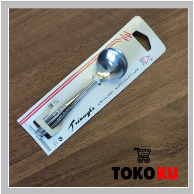 ISI 6 SENDOK GULA KECIL STAINLESS TRIANGLE TEBAL/SENDOK BULAT KECIL
