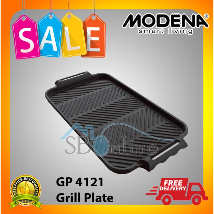 Grill Plate Modena GP 4121 Plate Panggangan Sate Ayam Steak Jagung Ikan Sosis Menggunakan Kompor