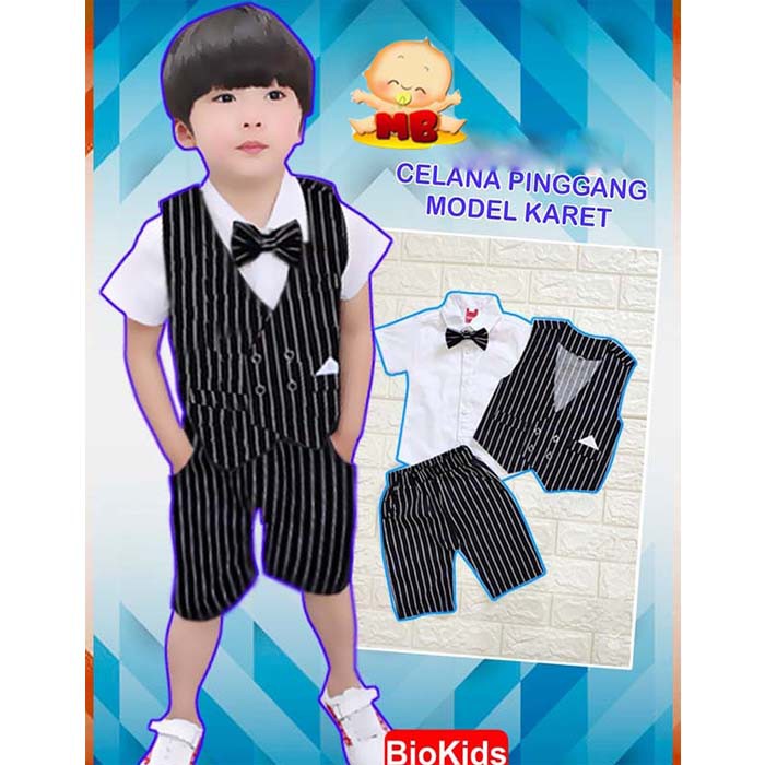 Baju Bayi Laki Laki Setelan Tuxedo Bayi Rompi Dasi Anak Gilbert