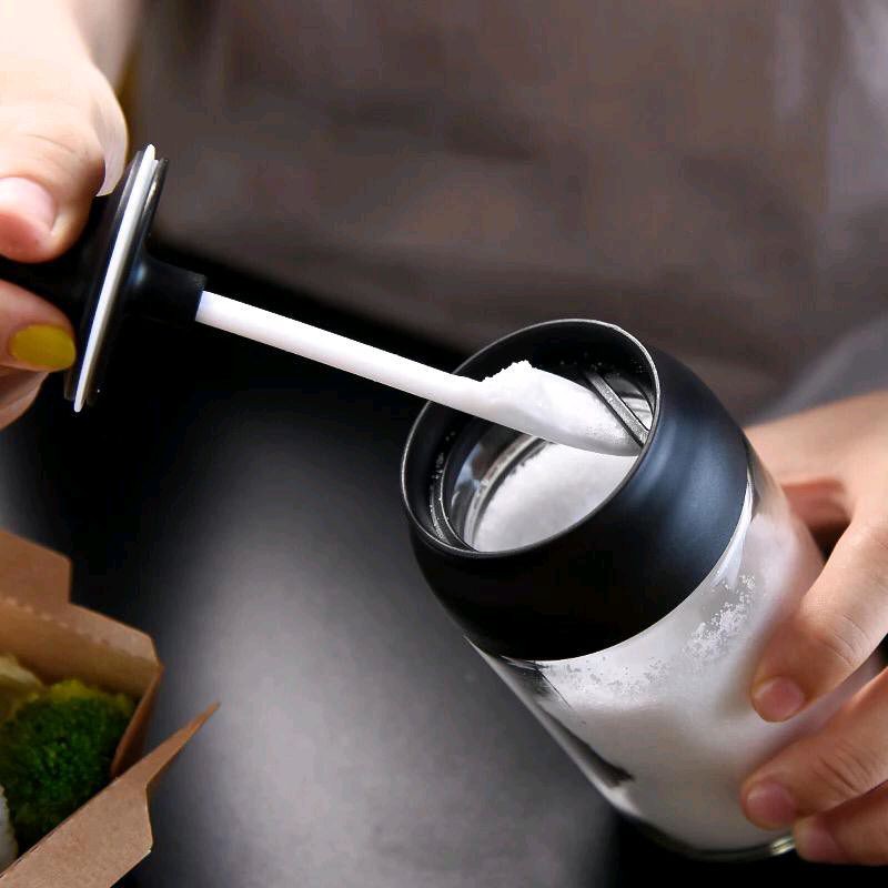 botol bumbu dengan tutup dan sendok bahan kaca 250ml